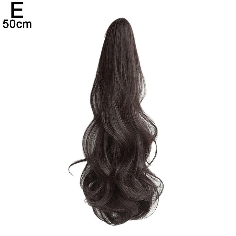 Women's short curly ponytail wig, clip-on style, realistic medium-length wavy ponytail/short ponytail braid.